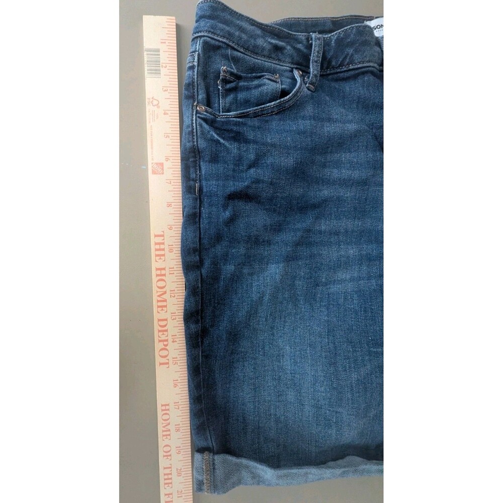 Sonoma Goods For Life Bermuda Shorts Women 16 Blue Denim Cotton Cuffed High-Rise - Picture 11 of 16